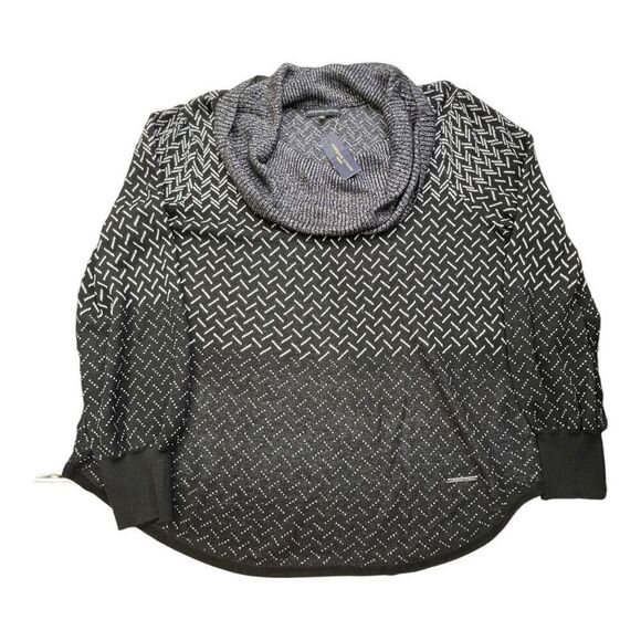 NWT Adrienne Vittadini Women’s Plus Size 3XL Cowl Neck Sweater in Black & Gray - Picture 5 of 9